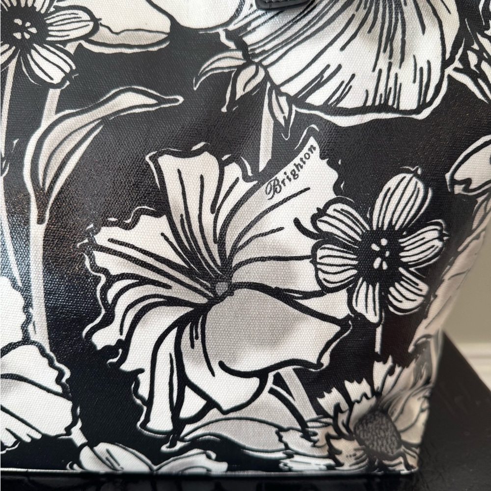 Brighton Floral Botanika Tote in Black & White EUC - Picture 6 of 12